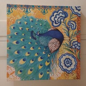 Stretch canvas peacock print